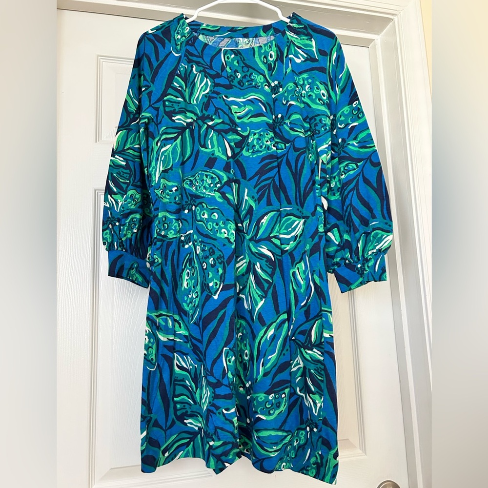 Lilly Pulitzer Blue and Green Patterned Dress